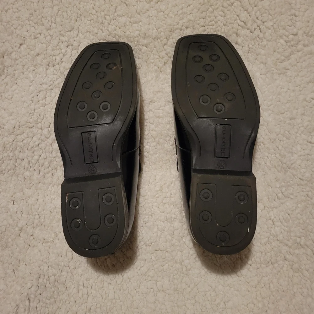 MENS CLAIBORNE LEATHER DRESS SHOES BLACK SIZE 8.5 - Picture 10 of 10